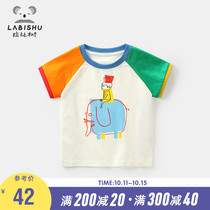 Rabbi tree boy short sleeve T-shirt childrens T-shirt boys shirt 2021 new summer style baby childrens clothing