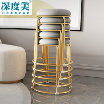 Light Extravagant Stool Home Modern Minimalist Fashion Creative Round Stool Living-room Small Bench Nordic Stackable Table Bench