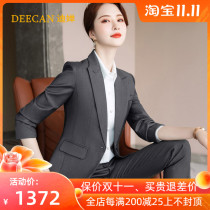 High-End Female President professional suit female 2021 autumn and winter New Korean slim slim slim business dress suit