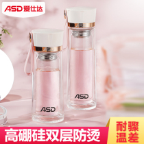 Aishida glass summer and autumn portable single-layer anti-Hot Cup set girl Cup Net red cute tea cup high-grade