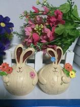 Special Euro - style pastoral resin crafts long ear fat garlic rabbit home decoration parts