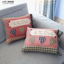 Fields Garden Style American Countryside Love Checkered Cushion Cushions Sofa Floating Window Headboard Home Residence Ornament With Pillow Core