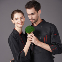 Hotel restaurant chef work clothes long sleeve catering hot pot restaurant work clothes food hall kitchen custom thickened autumn and winter clothing
