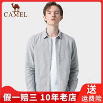 Camel Camel autumn long sleeve shirt standard men geometric pattern Oxford textile Korean shirt D9C190313