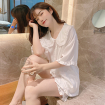 Beauty BAO ~ Xian to JI Zhi sexy lace pajamas female summer silk doll collar sweet short-sleeved suit thin section