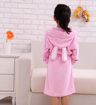 Childrens bathrobe Spring summer autumn and winter Bamboo fiber towel material thick male and female baby cartoon hooded bathrobe swimming