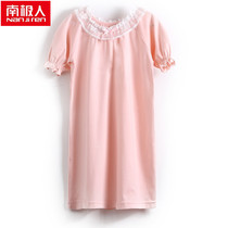 South Pole Boy Clothing Children Pure Cotton Girl Lace Sleeping Dress Short Sleeve Pyjamas CUHK Coulese Dress Sweaters Dresses Summer Dress Home Dress