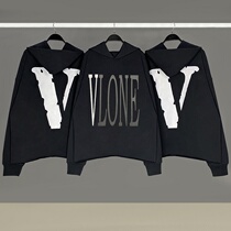 VLONE stop New York limited reflective Big v Tide brand high street loose hip hop hem break hooded sweatshirt