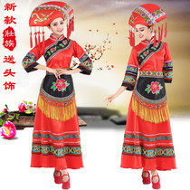 New Zhuang costume adult mens and womens song festival Guangxi minority dance uniform March three Zhuang costume