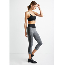 Special hemp gray fitness pants three-point pants Womens spring leggings Running pants Yoga pants quick-drying