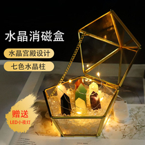 Natural Crystal Crash Rawstone Crystal Pillar Ore Purification Inclusion Boxware Discharge Bowl Desk Small Night Light Pendulum