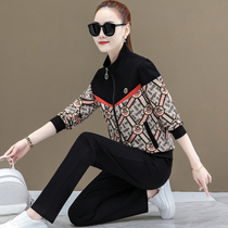 BBQ Sports Suit Women Spring Autumn Fashion Collage clothing printed Korean version casual wear two sets slim