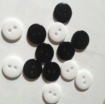 Clothing accessories 1 yuan 10 pieces black white shirt button two eyes resin button dark buckle wide edge 11mm