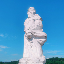 Peter Cat Large Pentsu Stone Statue Figure Sculpture Custom Outdoor Square Traditional Landing Han White Jade Stone Court