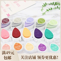 Handbook LD series water drop ink pad set black color multi-use stamp stamp engraving rubber seal 40 colors