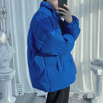 Pure Color Upright collar bread Mens 100 hitch casual lovers Clothing Winter Coats Casual Handsome Young Klein Blues