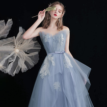 Gown Dress Feminine Banquet Temperament 2022 New engagement dress Light and luxurious and small crowd to host the toast and wear it normally can be worn