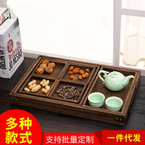 Manufacturers direct selling wood kung fu tea set gifts solid wood tea tray convenient and sharp format of cabernet tea dish