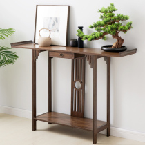 New Chinese style light luxury super narrow solid wood table Buddha platform Home God table modern porch table bamboo