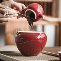 Drinking ceramic washing tea slag bucket built water water glass bowl pen washing Zen kung fu tea set large capacity tea ceremony accessories