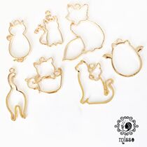 miss Chen diy crystal drop glue uv resin glue cute cat Fox gold metal frame cat tail