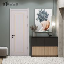 Light extravagant insert metal bar bedroom door room door white solid wood composite minimalist style interior wood door set door custom