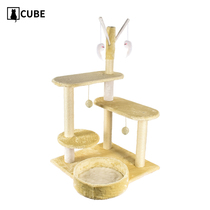 Solid Wood sisal cat climbing frame cat nest cat tree one small cat scratch board jumping platform catch column Net red cat rack cat supplies