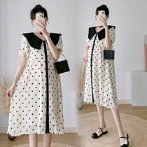 Pregnant Woman Summer Clothing Dress Dress Summer Loose Lactation Period Dresses Small Subtidal Moms Temperamental Fashion Display Slim Dresses