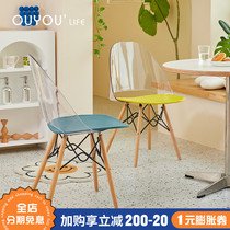 Nordic Transparent Dining Chair Modern Minima Home Stool Desk With Bedroom Mesh Red Makeup Chair Backrest Table Chair