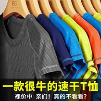 Large size outdoor sports T-shirt men and women sweat suction breathable round neck short sleeve summer running fitness suit couple quick drying clothes