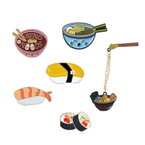 Cartoon Ramen Sushi Enamel Pins Cute Japanese Foods Tonkotsu