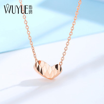 Wu Yue 925 sterling silver plated 18k Love necklace female heart shaped choker gold pendant rose gold ins simple 310