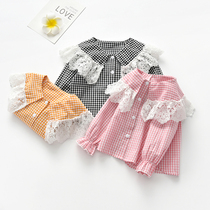  Girls plaid shirt long-sleeved new autumn Korean version of Fan Er tide clothes 1-3-6 years old girls thin autumn female treasure