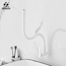 White wall-mounted single cold mop pool faucet universal foldable balcony lengthened mop laundry pool rotatable splash-proof