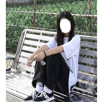 High-waisted high-leg pants jeans womens autumn and winter loose Korean version of thin pants mopping straight tube 2021