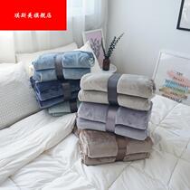 American pure flannel blanket coral blanket in winter thickened blanket bed single cover sofa carpet gift box