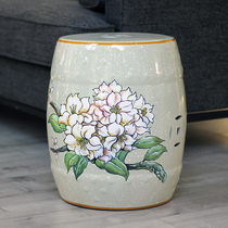 New Chinese living room ceramic drum stool decorative ornaments American entrance shoe stool Dressing stool Porcelain stool round embroidered pier