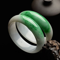 Sheng Yunlongteng natural jade original stone ice glutinous seed Yang green floating flower A goods Myanmar old pit wool jade bracelet material