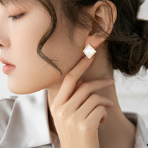 Advanced Senses Geometric White Fritillary Ear Nail Minimalist Earrings 2022 New Tide-Air-Ear Clip Women Without Earle-Ear Accessories