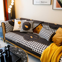 Minshun gold silk Thousand Birds Gig Sofa All Season Universal Mat Brief modern sofa cushions Non-slip tailor-made to make sofa cover