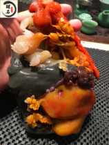 Laotian stone colorful flowers open rich Guitian yellow seal Merchants Caixiu big swing piece gold stone seal engraving name Zhang