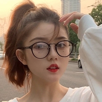  Ins wind retro literary round frame glasses female ultra-light face small net red frame glasses myopia can be matched with degrees