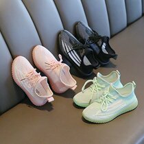 Childrens sneakers 2021 Spring and Autumn Battery Shoes Oval Shoes Oval Coconut i Yer Shoes New Model Girl Daddy Shoes