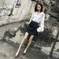  2020 new spring blouse top design sense niche all-match light cooked ins chiffon shirt loose Western style