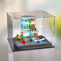Acrylic display box for Lego 60291 family house transparent glass cover dust cover building block storage box