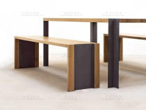 Nordic solid wood bench loft industrial style retro wrought iron bench bench shoe stool Low bench bench