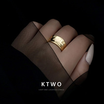 European and American fan fashion temperament personality ins tide cold wind bag K gold opening large ring female simple wide-faced ring