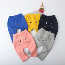 Autumn and winter female baby plus velvet big pp wearing leggings infant cotton padded warm trousers 1-3 years old Korean version 2