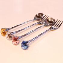Diamond Crystal Tableware 304 stainless steel fork spoon stirring rod West Dinner Student spoon meal spoon