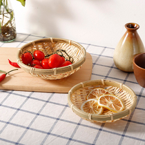 Bamboo Basket Bamboo Weaving Home Kitchen Shooting Props Storage Basket Bamboo Basket Mini Dried Fruits Zero Food Basket Dustpan Sieve